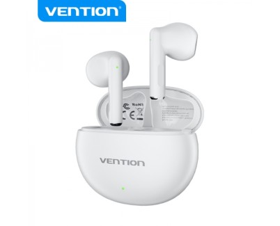 Vention Auriculares Bluetooth 5.3 con Estuche de Carga - 6h Autonomia ELF 06 - Color Blanco