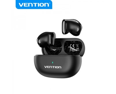 Vention Auriculares Bluetooth 5.3 con Estuche de Carga - 6h Autonomia - Tiny T12 - Color Negro