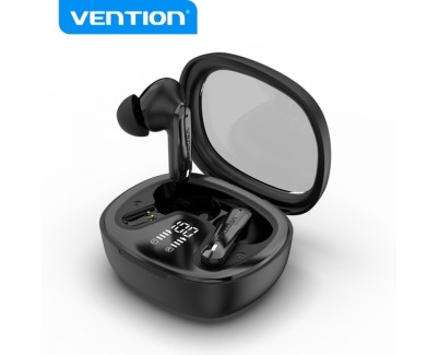 Vention Auriculares Bluetooth 5.3 con Estuche de Carga - 7h Autonomia - LED Display AIR A01 - Color Negro