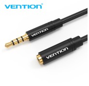 Vention BHBBG Cable de Extension de Audio - Estereo - Contactos Bañados en Oro - Diametro 3.5 mm - Color Negro