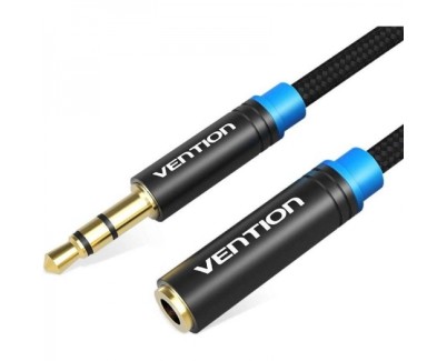 Vention Cable alargador Estereo Jack 3.5 Macho a Jack 3.5 Hembra - 3m - Color Negro