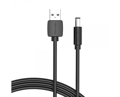 Vention Cable Alimentacion USB-A Macho a DC 5.5mm - 1.5m - Color Negro
