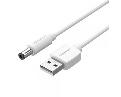 Vention Cable Alimentacion USB-A Macho a DC 5.5mm Macho - 1m - Color Blanco