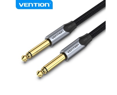 Vention Cable Audio 6.5mm 1.5m - Conectores TS macho - Niquelado - Conductor de cobre esmaltado - Color Gris