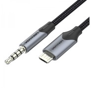 Vention Cable Audio MicroUSB Macho a Jack 3.5 Macho - 1.5m - Color Negro