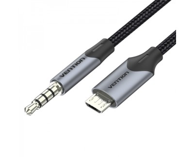 Vention Cable Audio MicroUSB Macho a Jack 3.5 Macho - 1.5m - Color Negro