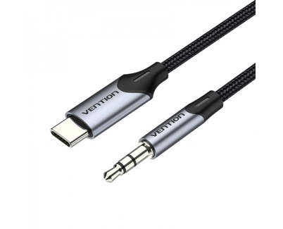 Vention Cable Conversor Audio USB-C a Jack 3.5 Macho - 1m - Color Gris
