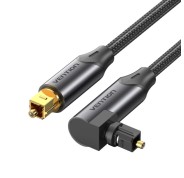 Vention Cable de Audio de Fibra Optica - 2m - Acodado - Trenzado - Color Negro