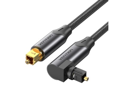 Vention Cable de Audio de Fibra Optica - 2m - Acodado - Trenzado - Color Negro