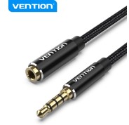 Vention Cable de Audio Estereo - Conector Jack 3.5 Macho a Hembra - Longitud 5m - Color Negro