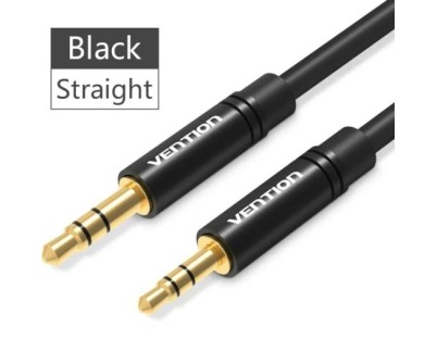 Vention Cable de Audio Estereo - Longitud 1.5m - Jack 3.5mm - Jack 2.5mm - Conectores Chapados en Oro - Color Negro
