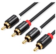 Vention Cable de Audio Estereo - Longitud 2m - 4xRCA Macho - Aluminio - PVC - 29 AWG - Color Negro