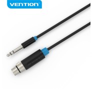 Vention Cable de Audio - Jack 6.5mm a XLR - Conector Estereo - Material PVC Resistente - Alta Calidad de Sonido - Color Negro