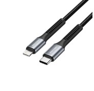 Vention Cable de Carga Lightning/USB-C - Velocidad 480Mbps - Material Aluminio/PVC - Potencia 60W - Color Negro