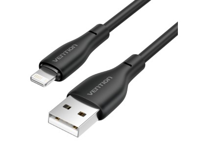 Vention Cable de Carga USB-A/Lightning - TPE Duradero - Transferencia 480Mbps - Alimentacion 2A - Potencia 10W Max - 1 Metro - Color Negro