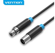 Vention Cable de Microfono XLR - Interfaz Bañado en Oro - Conductor de Bronce Esmaltado - Caparazon de Aleacion de Aluminio - Color Negro