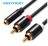 Vention Cable Estereo Jack 3.5 Hembra a 2x RCA Macho - 1m - Color Negro