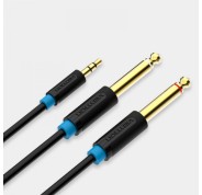 Vention Cable Estereo Jack 3.5 Macho a 2x Jack 6.5 Macho - 2m - Color Negro