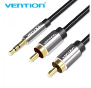 Vention Cable Estereo Jack 3.5 Macho a 2x RCA Macho - 1m - Color Negro