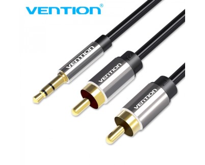 Vention Cable Estereo Jack 3.5 Macho a 2x RCA Macho - 1m - Color Negro