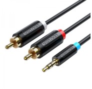 Vention Cable Estereo Jack 3.5 Macho a 2x RCA Macho - 2m - Color Negro