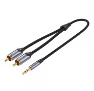 Vention Cable Estereo Jack 3.5 Macho a 2x RCA Macho - 3m - Color Gris