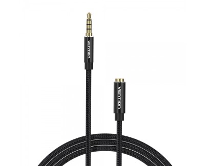 Vention Cable Estereo Jack 3.5 Macho a Jack 3.5 Hembra - 2m - Color Negro
