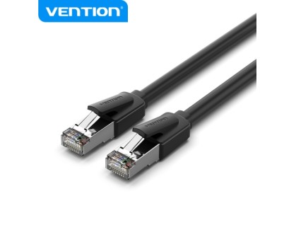 Vention Cable Ethernet Cat8 - Velocidad 40Gbps - Ancho de Banda 2000MHz - Baja Latencia - Conectores Niquelados - Color Negro
