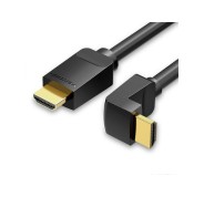 Vention Cable HDMI 2.0 Acodado - Resolucion 4K - ARC - Longitud 1m - Conectores Chapados en Oro - Revestimiento en PVC - HDR Compatible - Color Negro