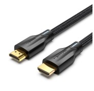 Vention Cable HDMI 2.1 - Resolucion 8K - eARC - Longitud 1.5m - Conectores Chapados en Oro - HDR Dinamico - Tasa de Refresco Variable - Chaqueta Trenzada de Algodon y PVC - Color Negro