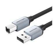 Vention Cable Impresora USB 2.0 Macho a USB-B Macho - 5m - Trenzado - Color Gris