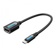 Vention Cable OTG USB 2.0 Micro-B Macho a USB A Hembra - 0.15m - Color Negro