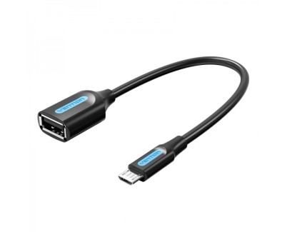 Vention Cable OTG USB 2.0 Micro-B Macho a USB A Hembra - 0.15m - Color Negro