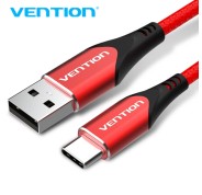 Vention Cable USB 2.0 A-C 3A - Carga Rapida 3A - Compatible Huawei FCP/QC - Nylon Trenzado Duradero - Transferencia 480 Mbps - Color Rojo