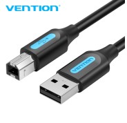 Vention Cable USB 2.0 - Cobre OFC Estañado - Alta Pureza - Corriente 2A - Conectores Tipo-B y Tipo-A - Color Negro