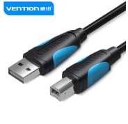 Vention Cable USB 2.0 Impresoras - Transmision 480 Mbps - Recubrimiento Aluminio y Trenza Metalica - Carcasa PVC - AWG 24+28 - Color Negro