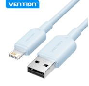 Vention Cable USB 2.0 Lightning - Conector Nickel Plateado - Transmision 480Mbps - Color Azul