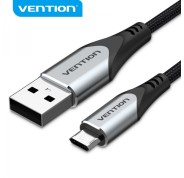 Vention Cable USB 2.0 Macho a MicroUSB Macho - 0.5m - 3A 480Mbps - Color Negro