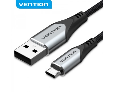 Vention Cable USB 2.0 Macho a MicroUSB Macho - 0.5m - 3A 480Mbps - Color Negro