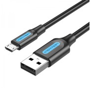Vention Cable USB 2.0 Macho a MicroUSB Macho 3A 60W 480Mbps - 1.5m - Color Negro