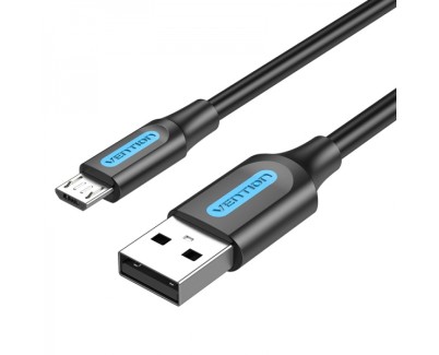 Vention Cable USB 2.0 Macho a MicroUSB Macho 3A 60W 480Mbps - 1.5m - Color Negro