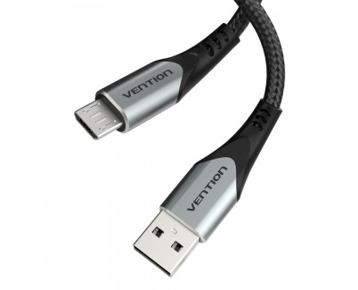 Vention Cable USB 2.0 Macho a MicroUSB Macho 60W 480Mbps - 0.25m - Color Gris