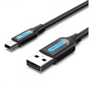 Vention Cable USB 2.0 Macho a MiniUSB Macho - 1.5m - Color Negro
