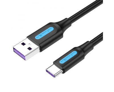 Vention Cable USB 2.0 Macho a USB-C Macho - 0.5m - 5A 100W 480Mbps - Color Negro