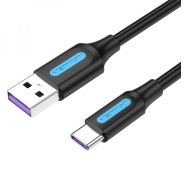Vention Cable USB 2.0 Macho a USB-C Macho - 5A - 100W - 480Mbps - 0.25m - Color Negro
