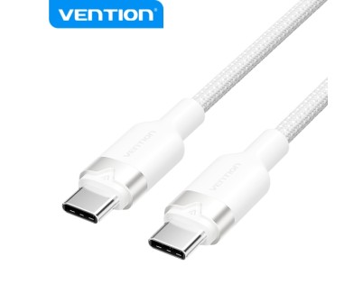 Vention Cable USB 2.0 Niquelado - 60W - 3A - 480Mbps - 2m - PVC + Aluminio - Color Blanco