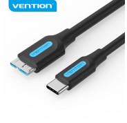 Vention Cable USB 3.0 C-Micro-B Transmision 5Gbps - Conductor Cobre Estaño - Carcasa PVC - Color Negro