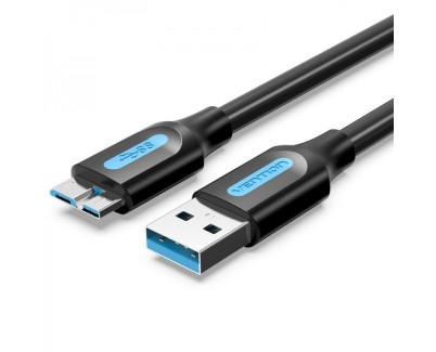 Vention Cable USB 3.0 Macho a MicroUSB Macho - 1m - 2A 10W 5Gbps - Color Negro