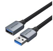 Vention Cable USB-A 3.0 Macho a USB 3.0 Hembra - 1m - Trenzado - Color Gris