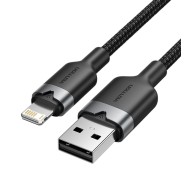 Vention Cable USB-A a Lightning 2.4A - 1m - Trenzado - Color Negro